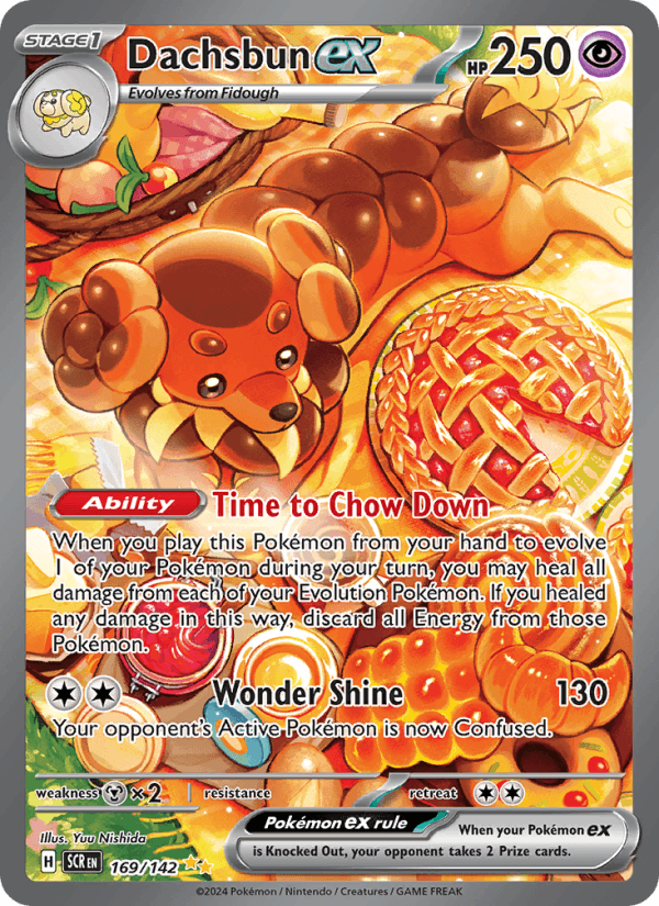 Dachsbun ex 169/142 Stellar Crown English Pokémon card