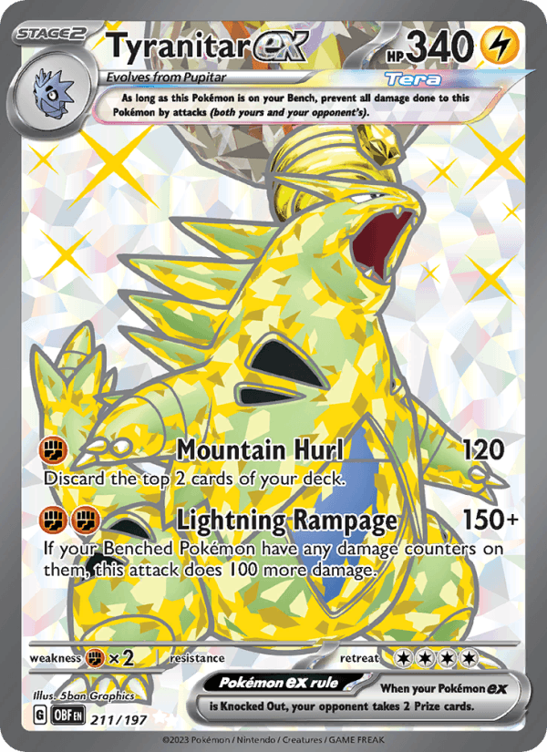 Tyranitar ex 211/197 Obsidian Flames English Pokémon card
