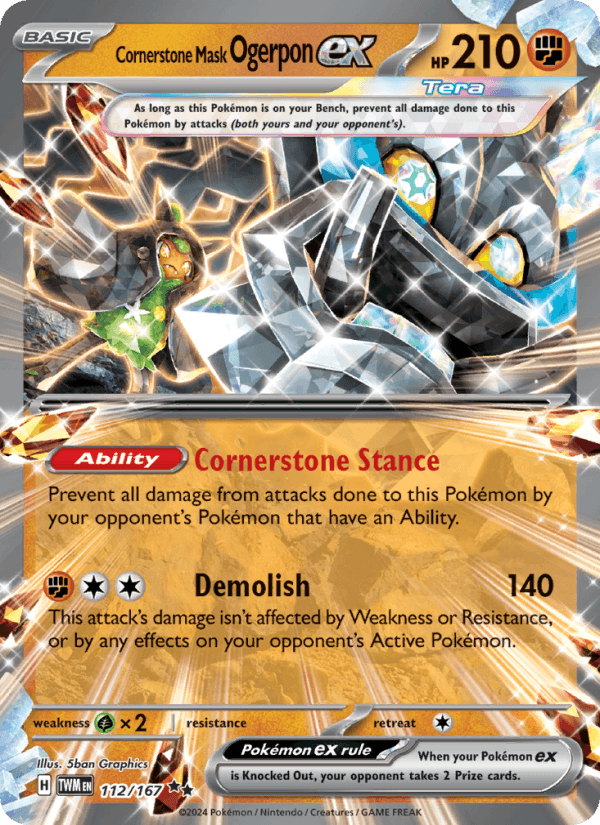 Cornerstone Mask Ogerpon ex 112/167 Twilight Masquerade English Pokémon card
