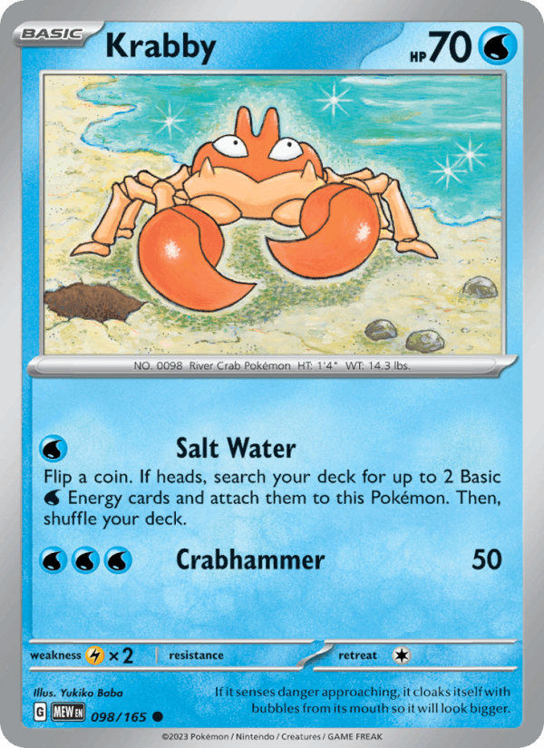 Krabby 98/165 151 English Pokémon card