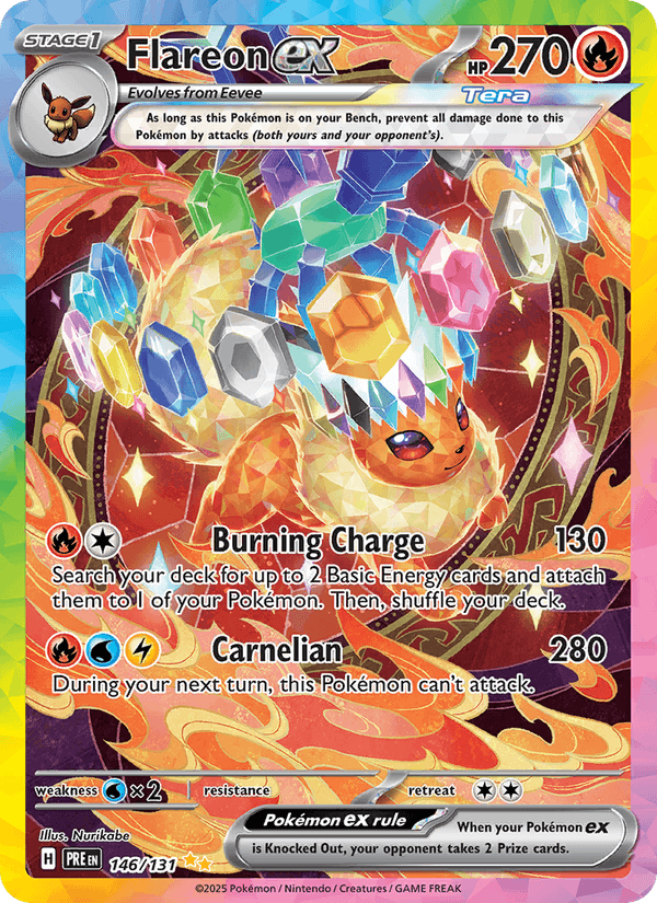 Flareon ex 146/131 Prismatic Evolutions English Pokémon card