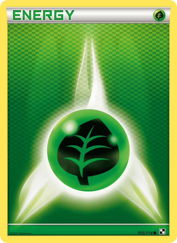 Grass Energy 105/114 Black & White English Pokémon card