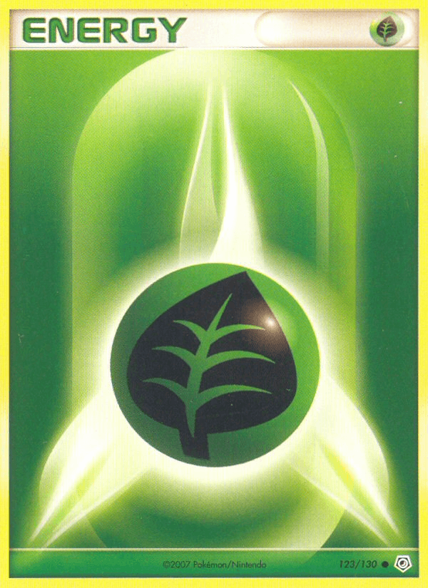 Grass Energy 123/130 Diamond & Pearl English Pokémon card