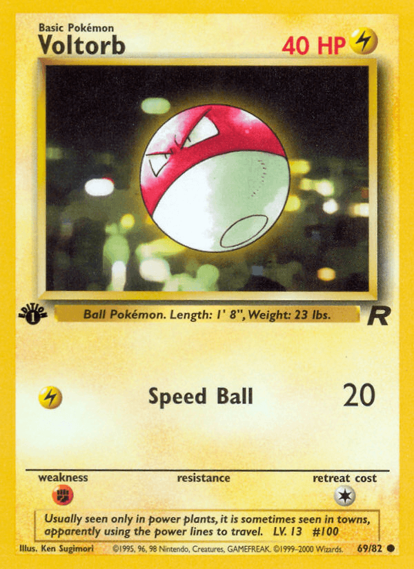 Voltorb 69/82 Team Rocket English Pokémon card