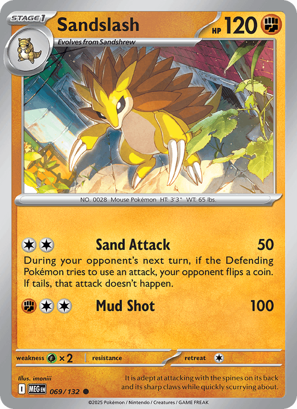Sandslash 69/132 Mega Evolution English Pokémon card
