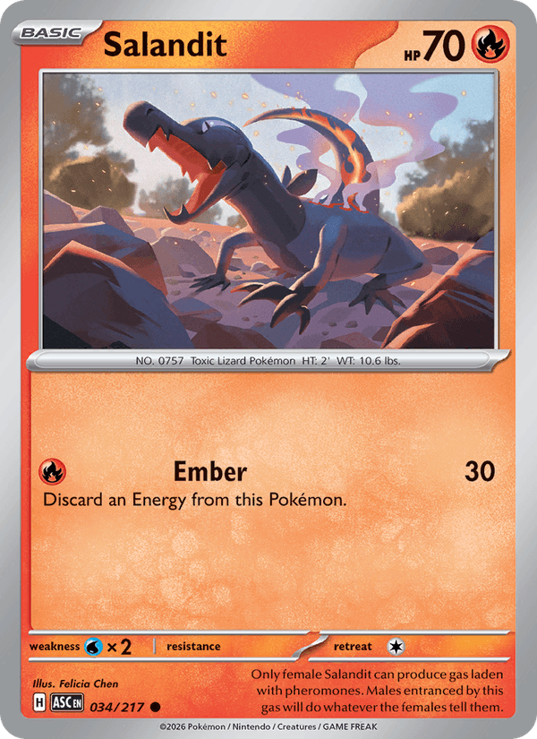 Salandit 34/217 Ascended Heroes English Pokémon card