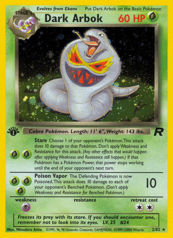 Dark Arbok 2/82 Team Rocket English Pokémon card