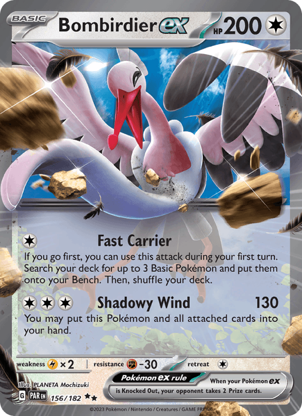 Bombirdier ex 156/182 Paradox Rift English Pokémon card