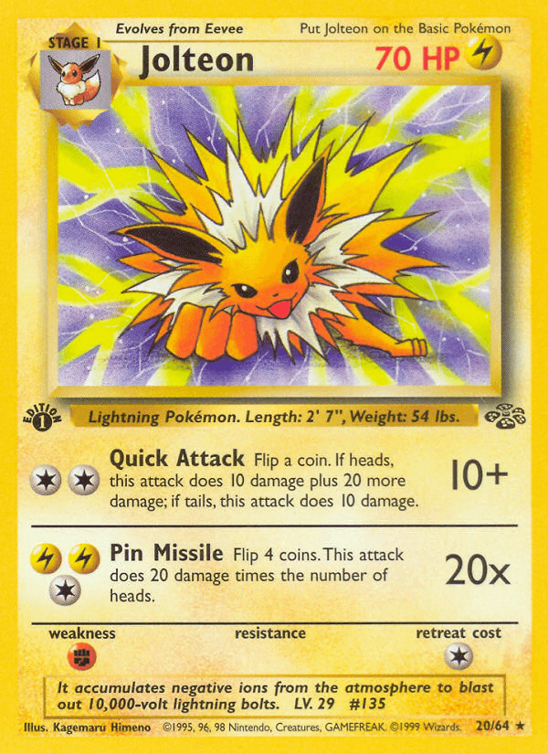 Jolteon 20/64 Jungle English Pokémon card