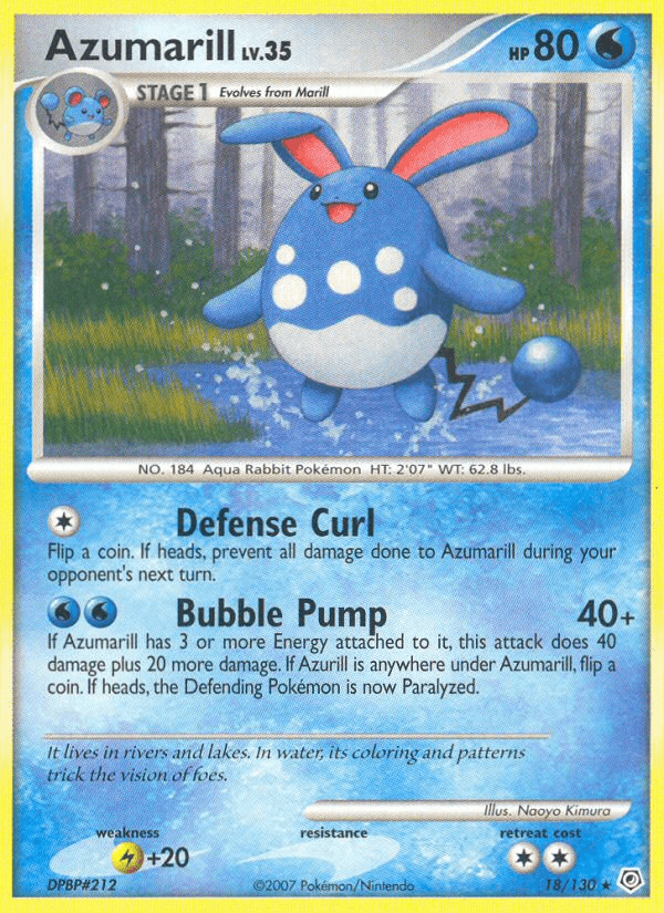 Azumarill 18/130 Diamond & Pearl English Pokémon card