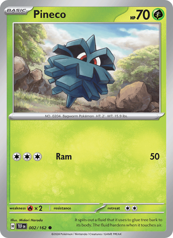 Pineco 2/162 Temporal Forces English Pokémon card