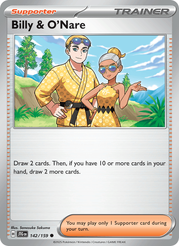 Billy & O'Nare 142/159 Journey Together English Pokémon card