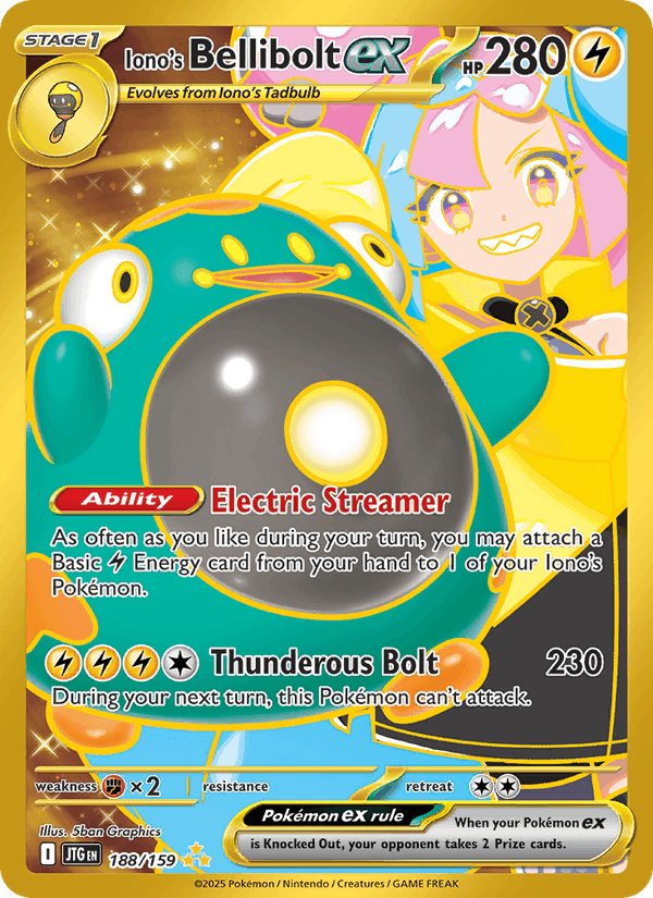 Iono's Bellibolt ex 188/159 Journey Together English Pokémon card
