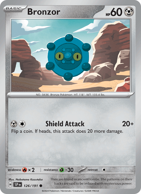 Bronzor 126/191 Surging Sparks English Pokémon card