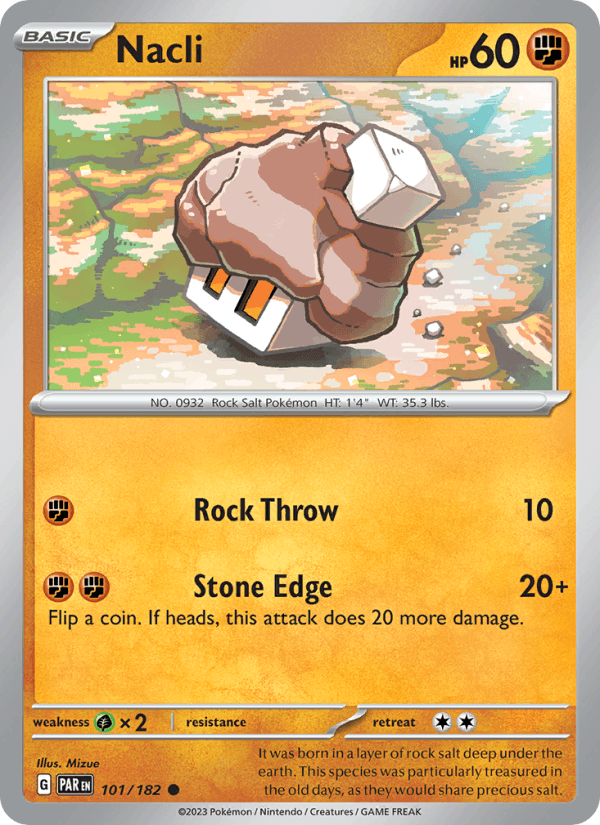 Nacli 101/182 Paradox Rift English Pokémon card