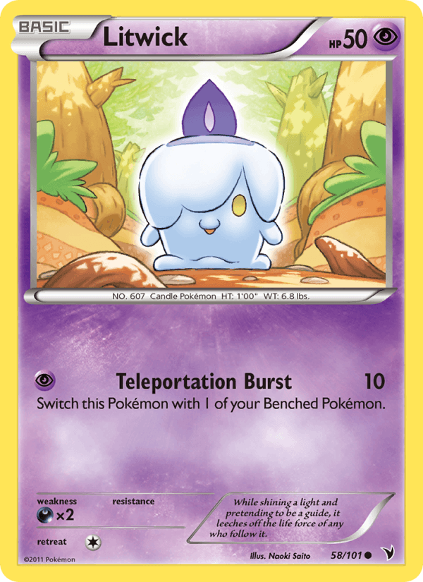 Litwick 58/101 Noble Victories English Pokémon card