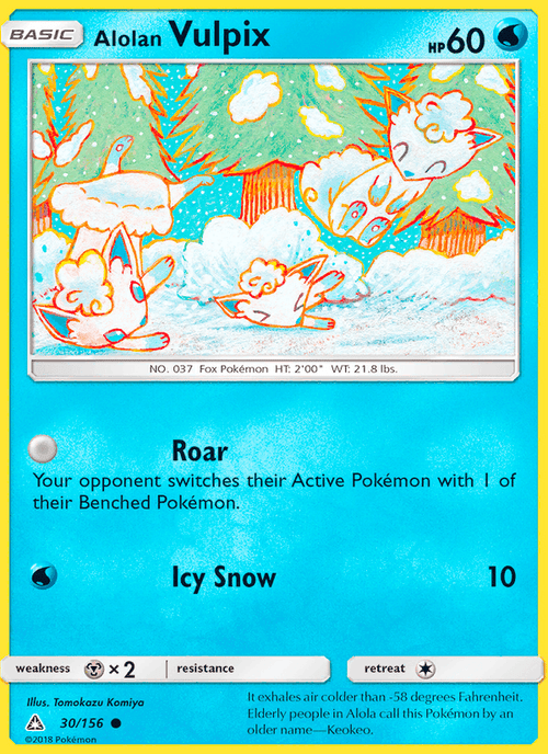 Alolan Vulpix 30/156 Ultra Prism English Pokémon card