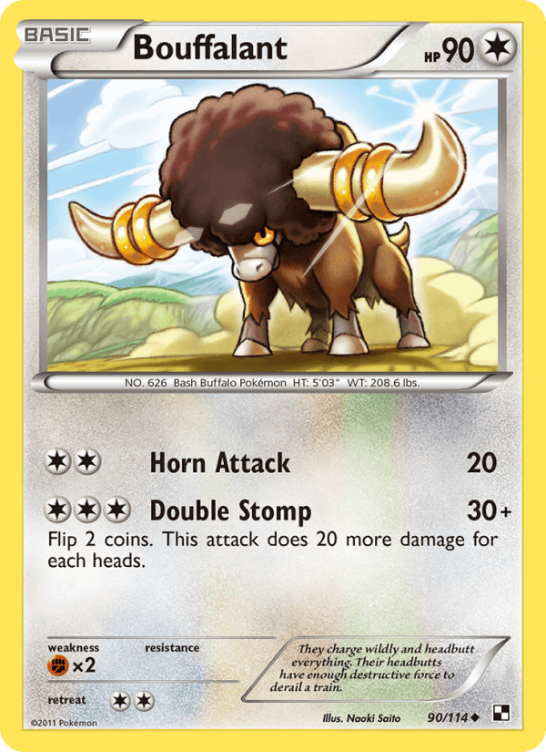 Bouffalant 90/114 Black & White English Pokémon card