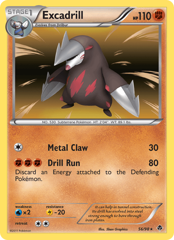 Excadrill 56/98 Emerging Powers English Pokémon card