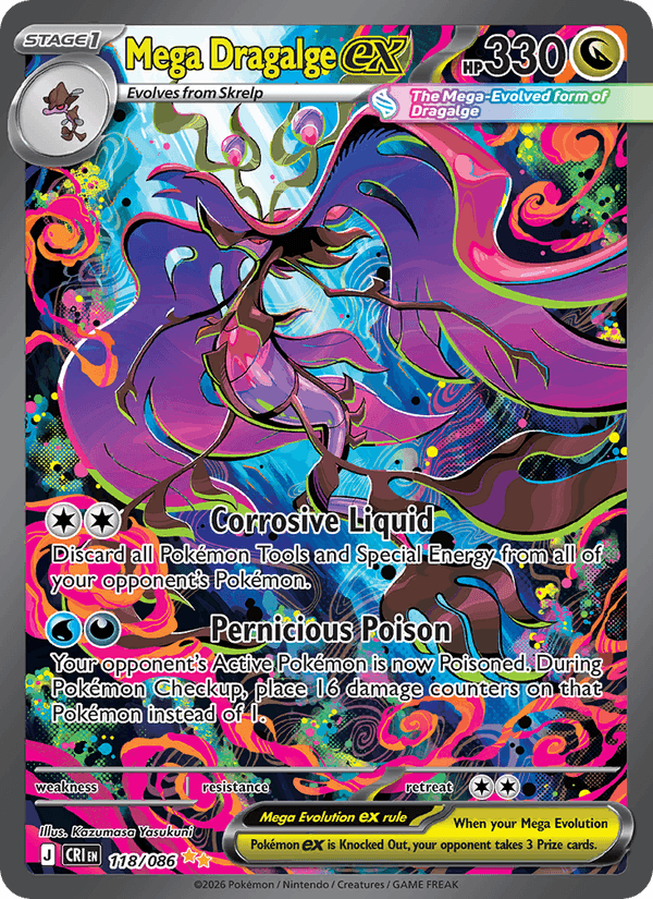 Mega Dragalge ex 118/86 Chaos Rising English Pokémon card
