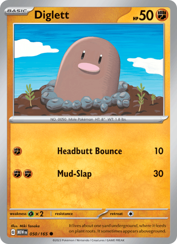 Diglett 50/165 151 English Pokémon card