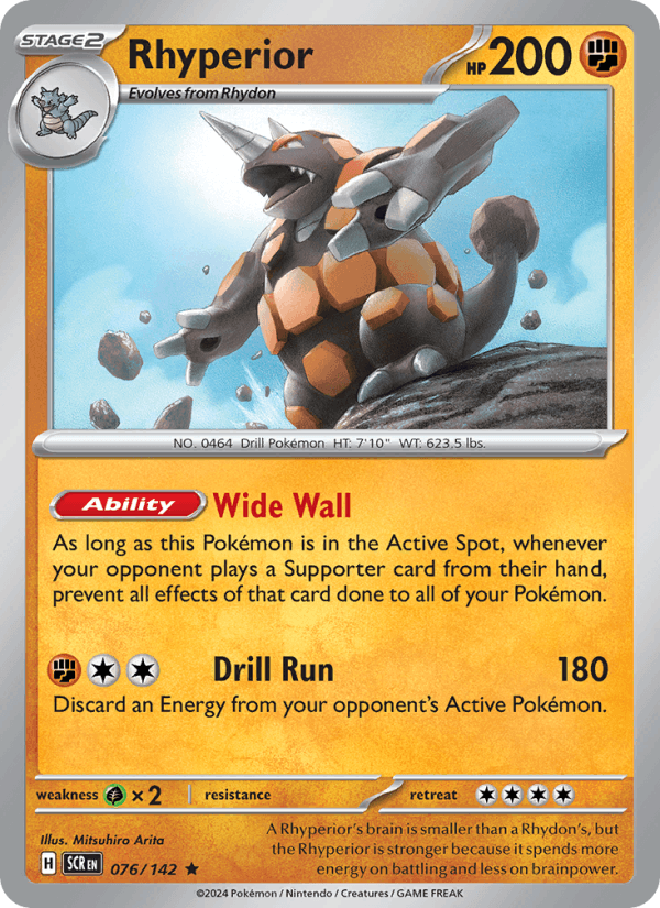 Rhyperior 76/142 Stellar Crown English Pokémon card