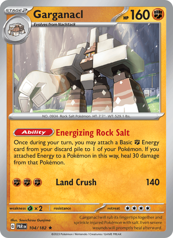 Garganacl 104/182 Paradox Rift English Pokémon card