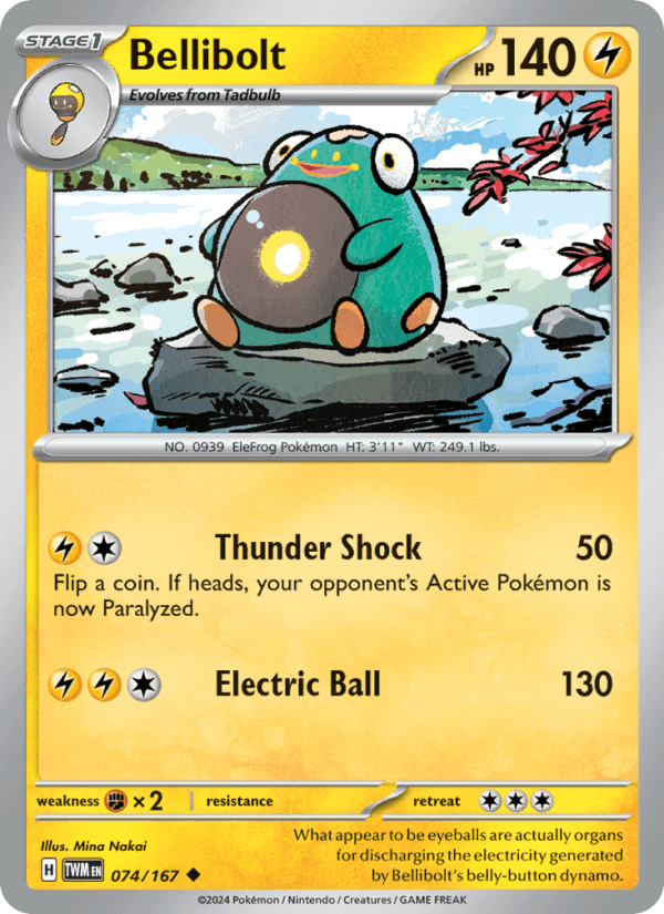 Bellibolt 74/167 Twilight Masquerade English Pokémon card