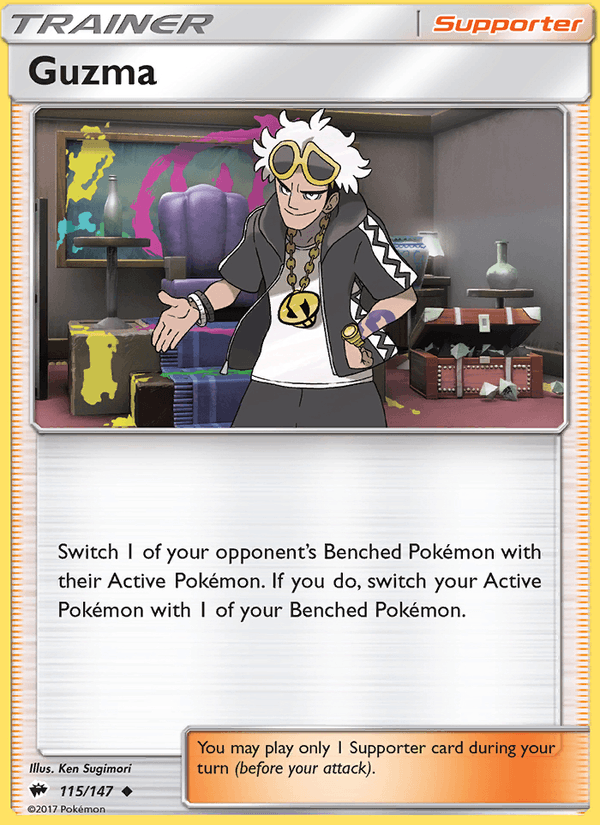 Guzma 115/147 Burning Shadows English Pokémon card