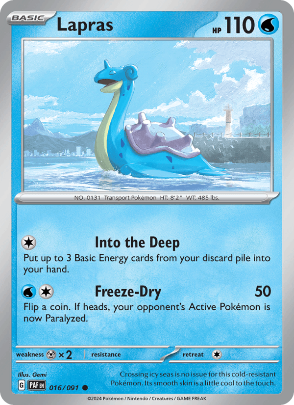 Lapras 16/91 Paldean Fates English Pokémon card