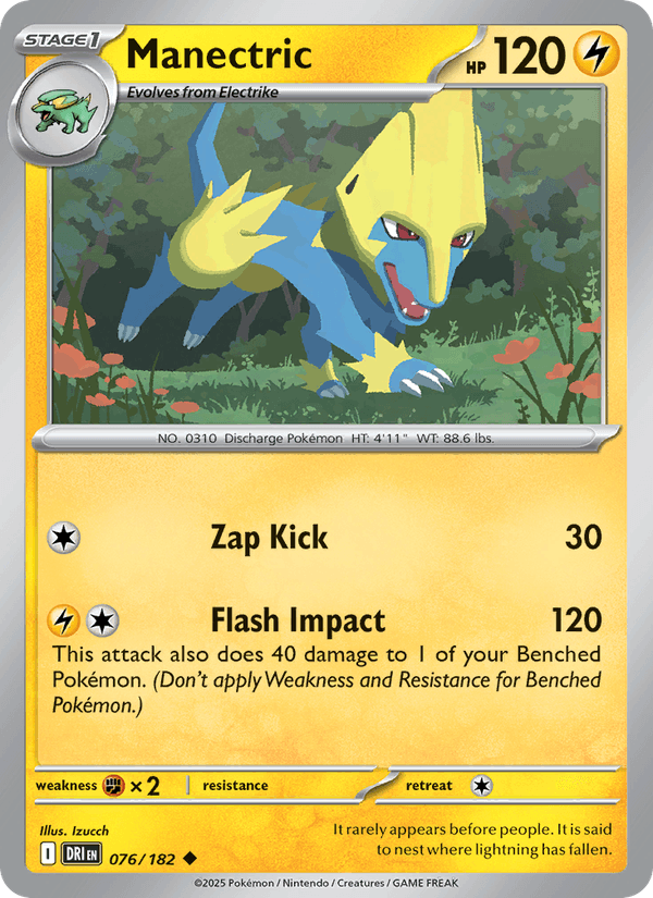 Manectric 76/182 Destined Rivals English Pokémon card