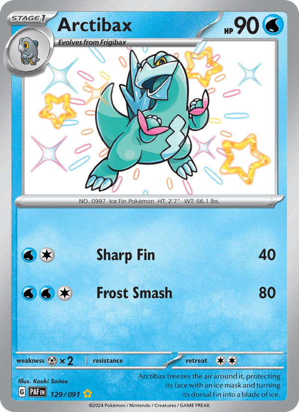 Arctibax 129/91 Paldean Fates English Pokémon card