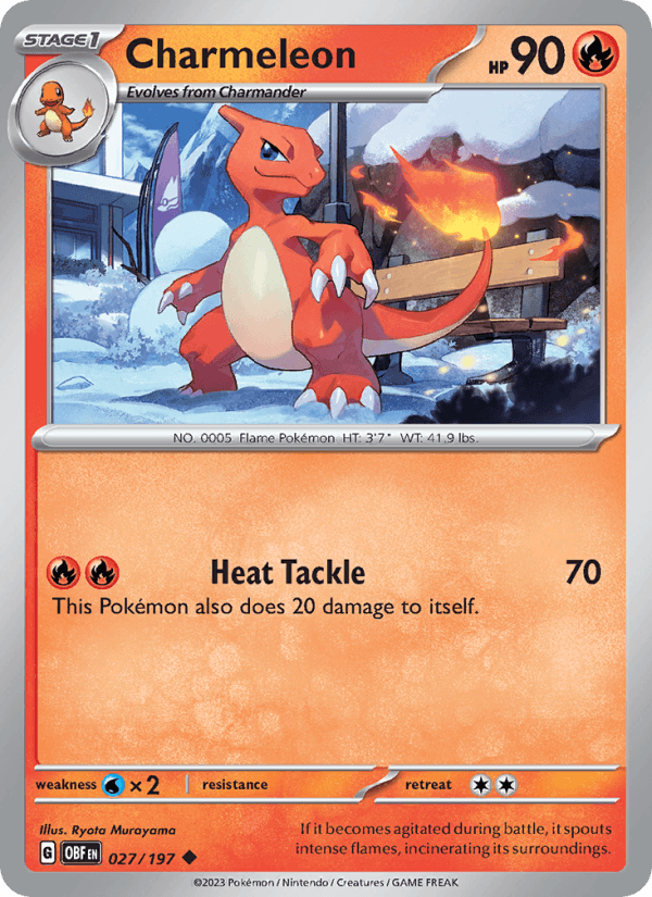 Charmeleon 27/197 Obsidian Flames English Pokémon card