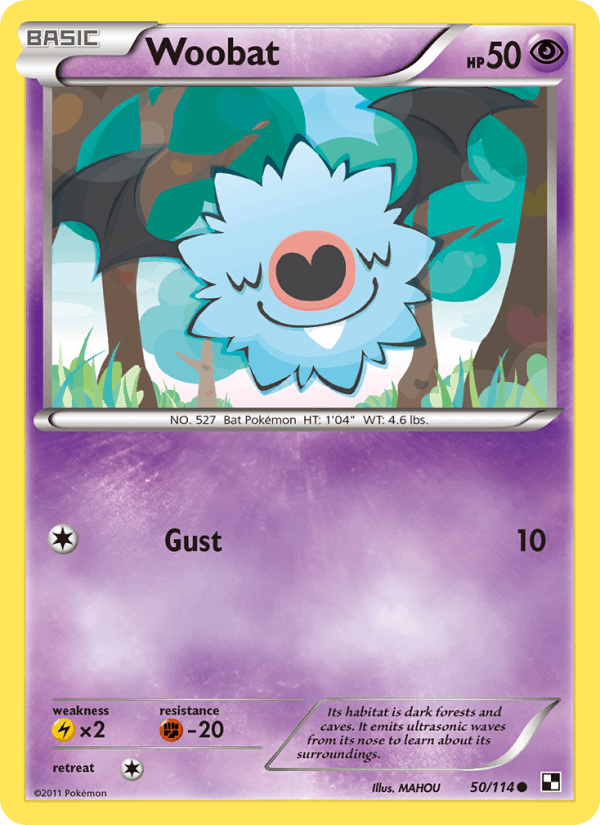 Woobat 50/114 Black & White English Pokémon card