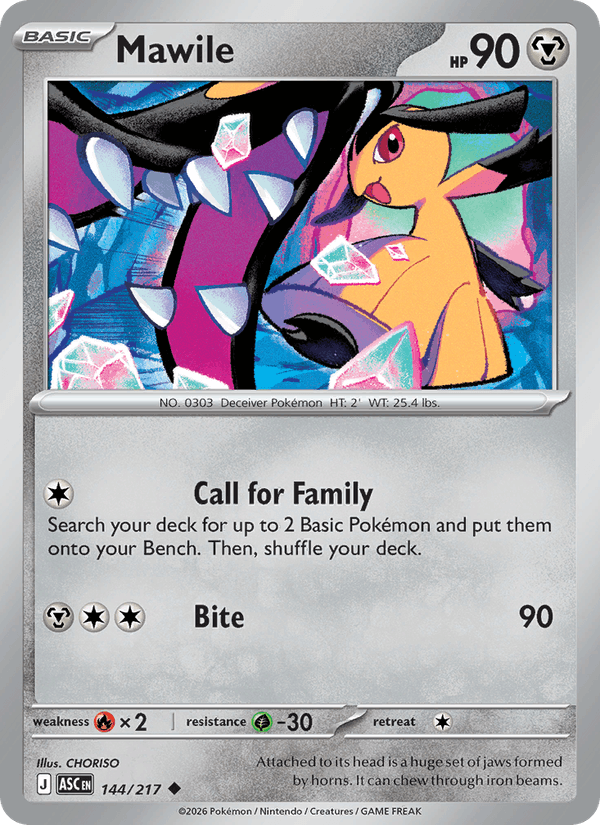 Mawile 144/217 Ascended Heroes English Pokémon card