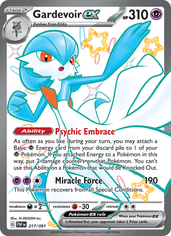 Gardevoir ex 217/91 Paldean Fates English Pokémon card