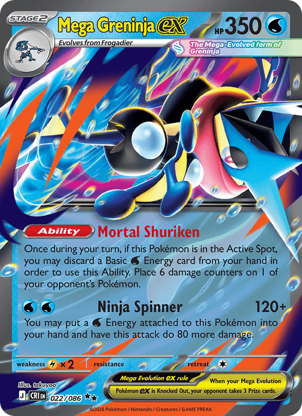 Mega Greninja ex 22/86 Chaos Rising English Pokémon card