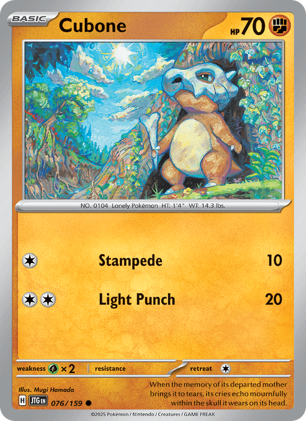 Cubone 76/159 Journey Together English Pokémon card