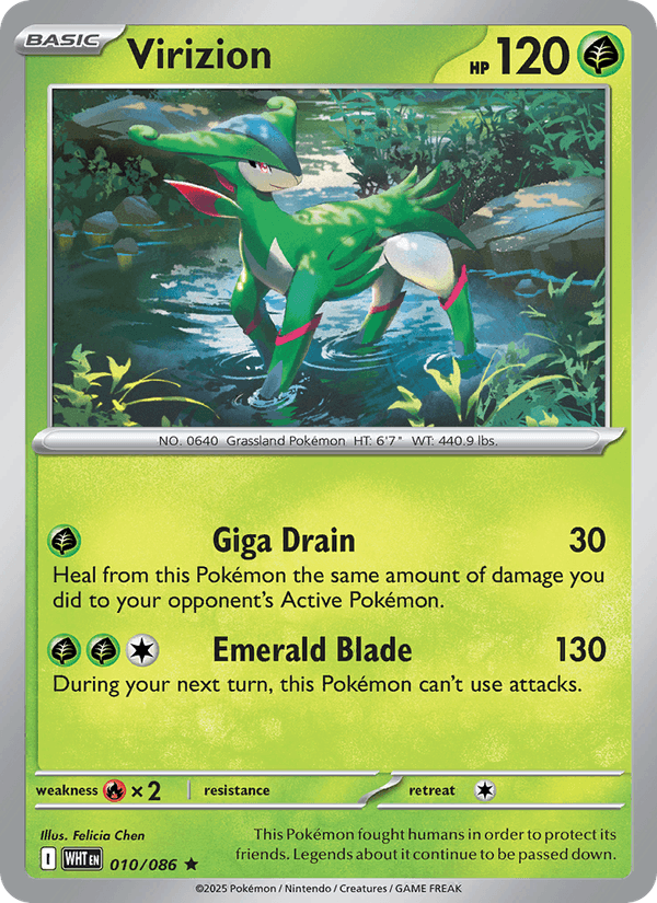 Virizion 10/86 White Flare English Pokémon card