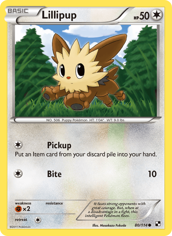 Lillipup 80/114 Black & White English Pokémon card