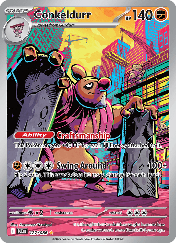 Conkeldurr 127/86 Black Bolt English Pokémon card