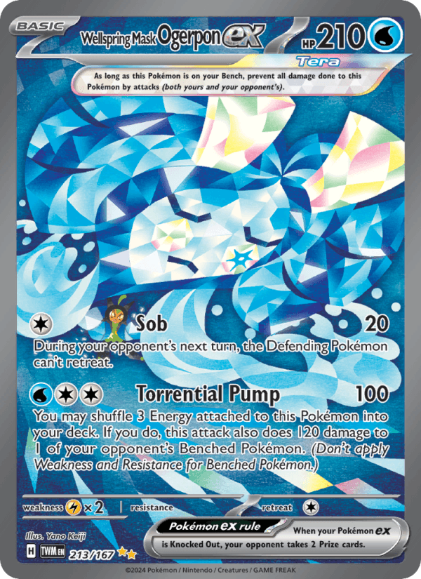 Wellspring Mask Ogerpon ex 213/167 Twilight Masquerade English Pokémon card
