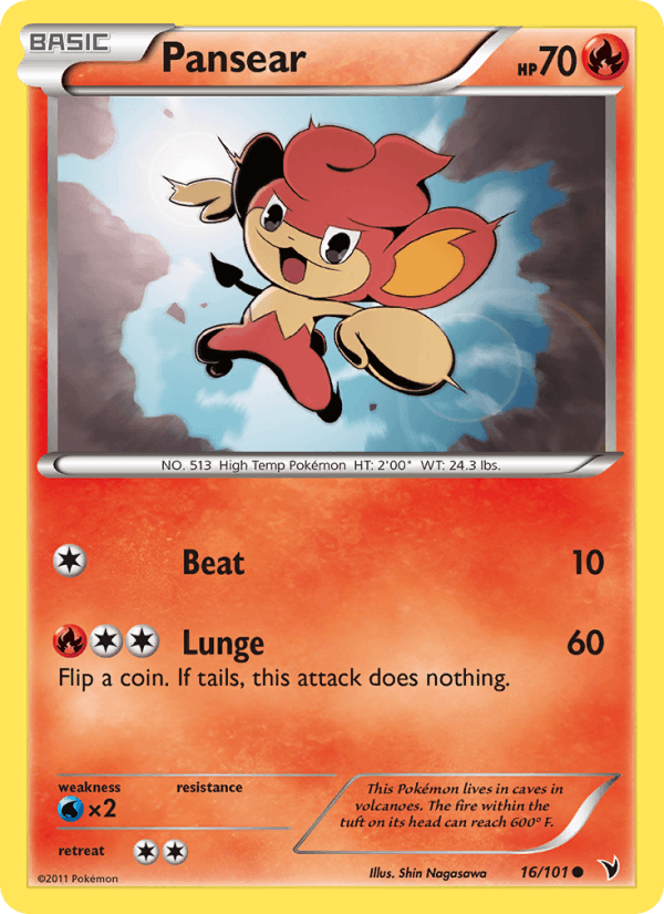 Pansear 16/101 Noble Victories English Pokémon card
