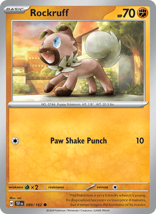 Rockruff 89/162 Temporal Forces English Pokémon card