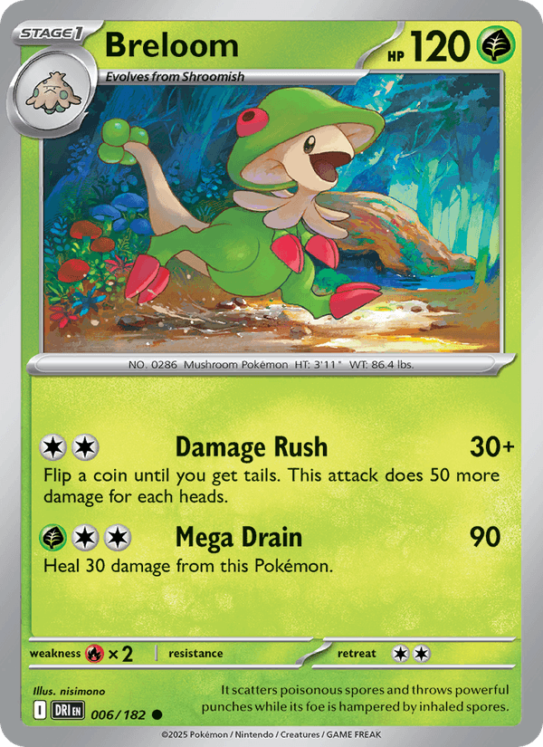 Breloom 6/182 Destined Rivals English Pokémon card