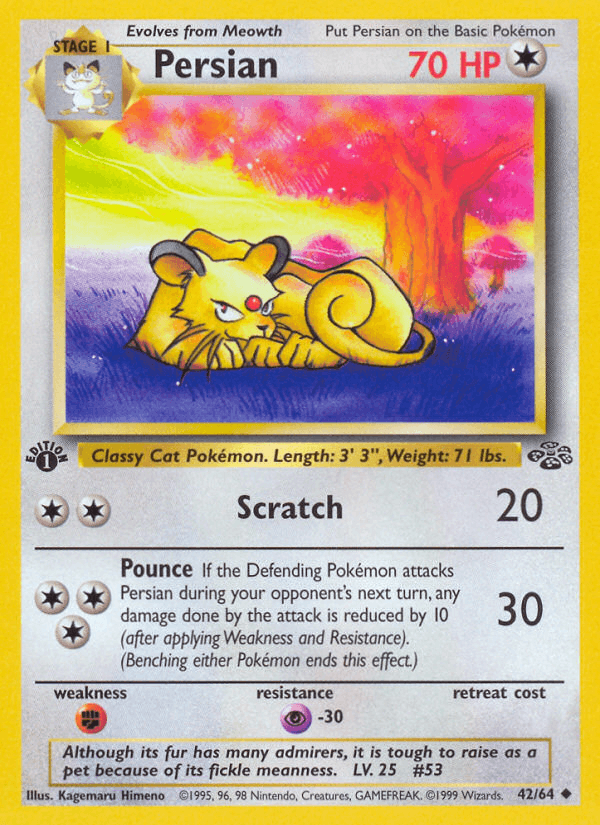 Persian 42/64 Jungle English Pokémon card
