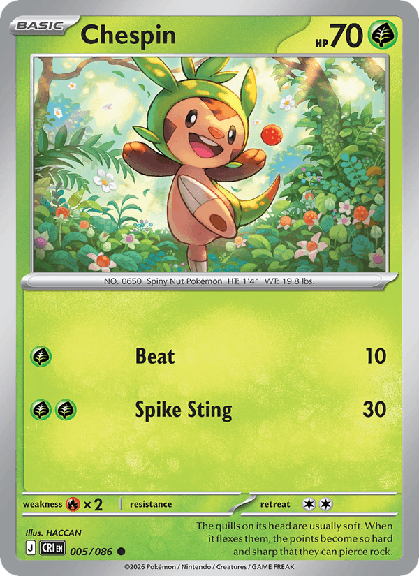 Chespin 5/86 Chaos Rising English Pokémon card