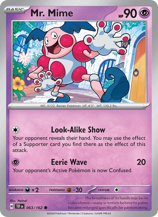 Mr. Mime 63/162 Temporal Forces English Pokémon card