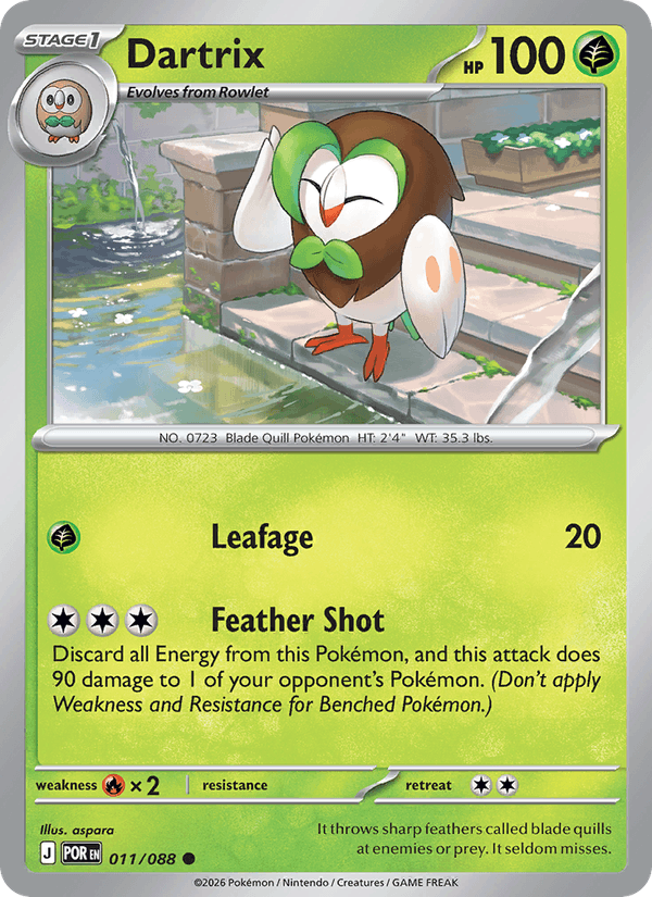 Dartrix 11/88 Perfect Order English Pokémon card