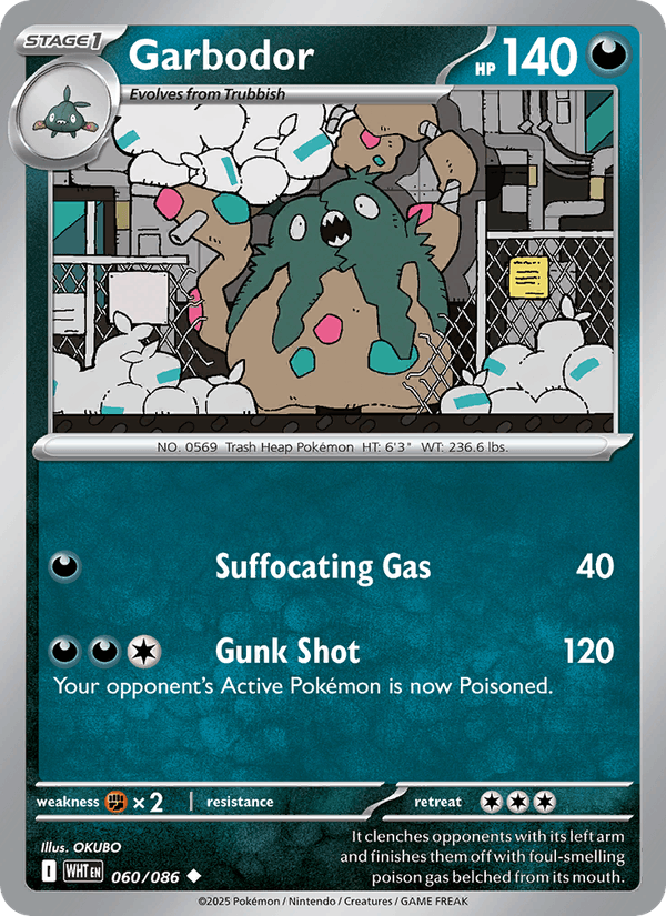 Garbodor 60/86 White Flare English Pokémon card